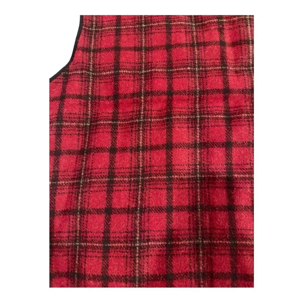 Woolrich NWT Men’s Wool Blend Red Checkered Vest Size XL